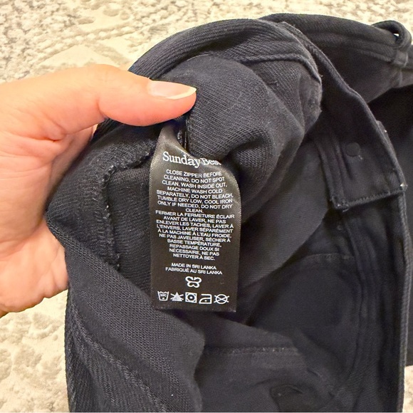 Aritzia Sunday Best Oscar Cargo Black Wide-Leg Denim Pants Size 2 Women’s - Picture 8 of 9